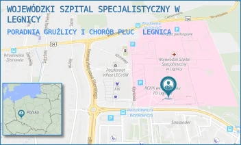 PORADNIA GRUŹLICY I CHORÓB PŁUC - WOJEWÓDZKI SZPITAL SPECJALISTYCZNY W LEGNICY - UL. JAROSŁAWA IWASZKIEWICZA 5,  LEGNICA