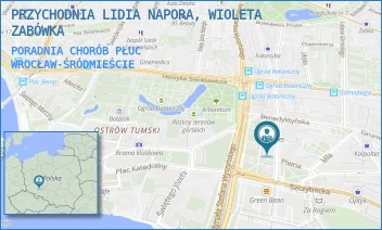 PORADNIA CHORÓB PŁUC - PRZYCHODNIA LIDIA NAPORA, WIOLETA ZABÓWKA - UL. MIKOŁAJA SĘPA-SZARZYŃSKIEGO 30/1-2,  WROCŁAW-ŚRÓDMIEŚCIE