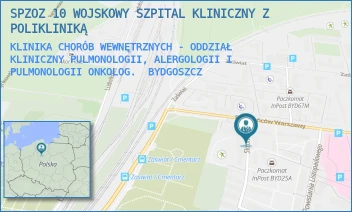 KLINIKA CHORÓB WEWNĘTRZNYCH - ODDZIAŁ KLINICZNY PULMONOLOGII, ALERGOLOGII I PULMONOLOGII ONKOLOG. - SPZOZ 10 WOJSKOWY SZPITAL KLINICZNY Z POLIKLINIKĄ - POWSTAŃCÓW WARSZAWY 5,  BYDGOSZCZ
