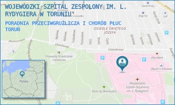 PORADNIA PRZECIWGRUŹLICZA I CHORÓB PŁUC - WOJEWÓDZKI SZPITAL ZESPOLONY IM. L. RYDYGIERA W TORUNIU - ŚW. JÓZEFA 53-59,  TORUŃ