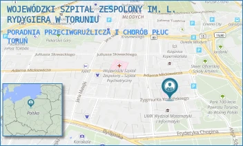 PORADNIA PRZECIWGRUŹLICZA I CHORÓB PŁUC - WOJEWÓDZKI SZPITAL ZESPOLONY IM. L. RYDYGIERA W TORUNIU - KRASIŃSKIEGO 4/4A,  TORUŃ