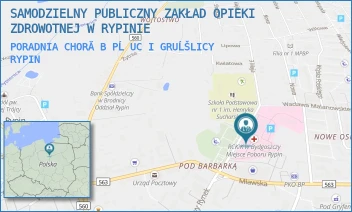 PORADNIA CHORĂB PĹUC I GRUĹŠLICY - SAMODZIELNY PUBLICZNY ZAKŁAD OPIEKI ZDROWOTNEJ W RYPINIE - 3 MAJA 2,  RYPIN