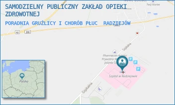 PORADNIA GRUŹLICY I CHORÓB PŁUC - SAMODZIELNY PUBLICZNY ZAKŁAD OPIEKI ZDROWOTNEJ - SZPITALNA 3,  RADZIEJÓW