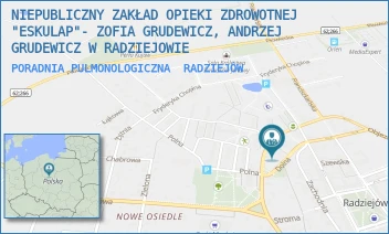 PORADNIA PULMONOLOGICZNA - NIEPUBLICZNY ZAKŁAD OPIEKI ZDROWOTNEJ "ESKULAP"- ZOFIA GRUDEWICZ, ANDRZEJ GRUDEWICZ W RADZIEJOWIE - DOLNA 22,  RADZIEJÓW
