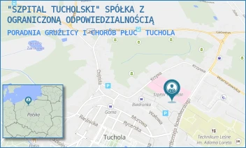 PORADNIA GRUŹLICY I CHORÓB PŁUC - "SZPITAL TUCHOLSKI" SPÓŁKA Z OGRANICZONĄ ODPOWIEDZIALNOŚCIĄ - NOWODWORSKIEGO 14-18,  TUCHOLA