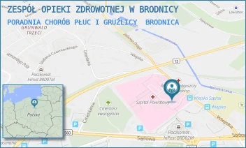 PORADNIA CHORÓB PŁUC I GRUŹLICY - ZESPÓŁ OPIEKI ZDROWOTNEJ W BRODNICY - WIEJSKA 9,  BRODNICA