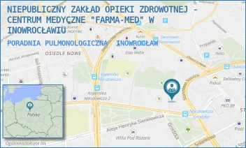 PORADNIA PULMONOLOGICZNA - NIEPUBLICZNY ZAKŁAD OPIEKI ZDROWOTNEJ - CENTRUM MEDYCZNE "FARMA-MED" W INOWROCŁAWIU - NARUTOWICZA 24,  INOWROCŁAW