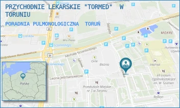PORADNIA PULMONOLOGICZNA - PRZYCHODNIE LEKARSKIE "TORMED"  W TORUNIU - ŚWIĘTOPEŁKA 26,  TORUŃ