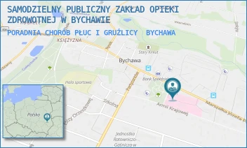 PORADNIA CHORÓB PŁUC I GRUŹLICY - SAMODZIELNY PUBLICZNY ZAKŁAD OPIEKI ZDROWOTNEJ W BYCHAWIE - MARSZAŁKA JÓZEFA PIŁSUDSKIEGO 26-28/30,  BYCHAWA