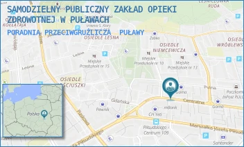 PORADNIA PRZECIWGRUŹLICZA - SAMODZIELNY PUBLICZNY ZAKŁAD OPIEKI ZDROWOTNEJ W PUŁAWACH - CENTRALNA 16,  PUŁAWY