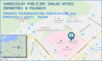 PORADNIA PULMONOLOGICZNA KONSULTACYJNA DLA DOROSŁYCH I DZIECI - SAMODZIELNY PUBLICZNY ZAKŁAD OPIEKI ZDROWOTNEJ W PUŁAWACH - BEMA 1,  PUŁAWY