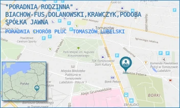PORADNIA CHORÓB PŁUC - "PORADNIA RODZINNA" BIACHOW-FUS,DOLANOWSKI,KRAWCZYK,PODOBA SPÓŁKA JAWNA - PETERA 3,  TOMASZÓW LUBELSKI