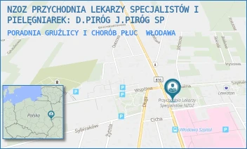 PORADNIA GRUŹLICY I CHORÓB PŁUC - NZOZ PRZYCHODNIA LEKARZY SPECJALISTÓW I PIELĘGNIAREK: K. JANKOWSKI I PARTNERZY. SPÓŁKA PARTNERSKA - AL. J. PIŁSUDSKIEGO 66,  WŁODAWA