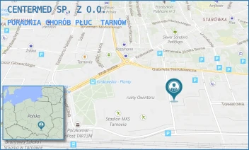 PORADNIA CHORÓB PŁUC - "CENTERMED" SPÓŁKA Z OGRANICZONĄ ODPOWIEDZIALNOŚCIĄ - UL. WOJCIECHA BANDROWSKIEGO 16A,  TARNÓW