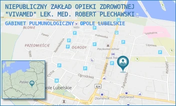 GABINET PULMUNOLOGICZNY - NIEPUBLICZNY ZAKŁAD OPIEKI ZDROWOTNEJ "VIVAMED" LEK. MED. ROBERT PLECHAWSKI - PARTYZANCKA 17A,  OPOLE LUBELSKIE