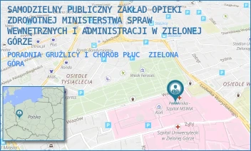 PORADNIA GRUŹLICY I CHORÓB PŁUC - SAMODZIELNY PUBLICZNY ZAKŁAD OPIEKI ZDROWOTNEJ MINISTERSTWA SPRAW WEWNĘTRZNYCH I ADMINISTRACJI W ZIELONEJ GÓRZE - UL. WAZÓW 42,  ZIELONA GÓRA