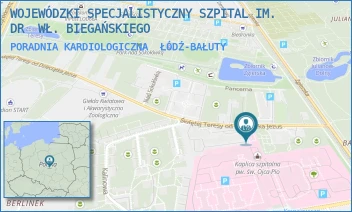 PORADNIA KARDIOLOGICZNA - WOJEWÓDZKI SPECJALISTYCZNY SZPITAL IM. DR  WŁ. BIEGAŃSKIEGO - UL. GEN. KAROLA KNIAZIEWICZA 1/5,  ŁÓDŹ-BAŁUTY
