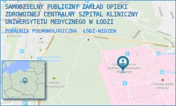 PORADNIA PULMONOLOGICZNA - SAMODZIELNY PUBLICZNY ZAKŁAD OPIEKI ZDROWOTNEJ CENTRALNY SZPITAL KLINICZNY UNIWERSYTETU MEDYCZNEGO W ŁODZI - UL. POMORSKA 251,  ŁÓDŹ-WIDZEW
