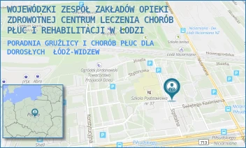 PORADNIA GRUŹLICY I CHORÓB PŁUC DLA DOROSŁYCH - WOJEWÓDZKI ZESPÓŁ ZAKŁADÓW OPIEKI ZDROWOTNEJ CENTRUM LECZENIA CHORÓB PŁUC I REHABILITACJI W ŁODZI - UL. SZPITALNA 6,  ŁÓDŹ-WIDZEW