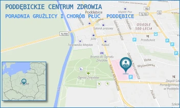 PORADNIA GRUŹLICY I CHORÓB PŁUC - PODDĘBICKIE CENTRUM ZDROWIA - UL. MICKIEWICZA 16,  PODDĘBICE