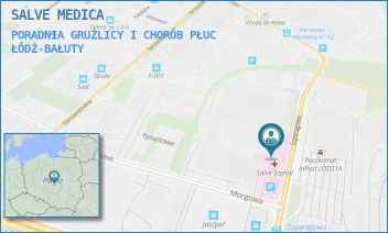 PORADNIA GRUŹLICY I CHORÓB PŁUC - SALVE MEDICA - UL. SZPARAGOWA 10,  ŁÓDŹ-BAŁUTY