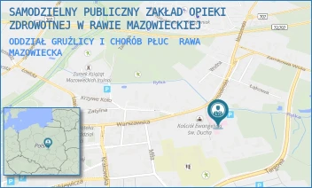 ODDZIAŁ GRUŹLICY I CHORÓB PŁUC - SAMODZIELNY PUBLICZNY ZAKŁAD OPIEKI ZDROWOTNEJ W RAWIE MAZOWIECKIEJ - UL. WARSZAWSKA 14,  RAWA MAZOWIECKA