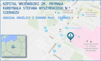 ODDZIAŁ GRUŹLICY I CHORÓB PŁUC - SZPITAL WOJEWÓDZKI IM. PRYMASA KARDYNAŁA STEFANA WYSZYŃSKIEGO W SIERADZU - UL. ARMII KRAJOWEJ 7,  SIERADZ