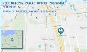 PORADNIA PULMONOLOGICZNA - NIEPUBLICZNY ZAKŁAD OPIEKI ZDROWOTNEJ "COLMED" S.C. - UL. BRATERSKA 25,  ŁÓDŹ-GÓRNA