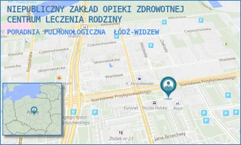 PORADNIA PULMONOLOGICZNA - NIEPUBLICZNY ZAKŁAD OPIEKI ZDROWOTNEJ CENTRUM LECZENIA RODZINY - UL. STANISŁAWA PRZYBYSZEWSKIEGO 163,  ŁÓDŹ-WIDZEW