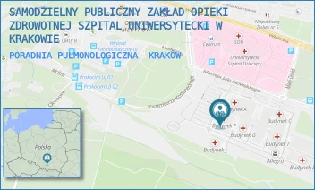 PORADNIA PULMONOLOGICZNA - SAMODZIELNY PUBLICZNY ZAKŁAD OPIEKI ZDROWOTNEJ SZPITAL UNIWERSYTECKI W KRAKOWIE - UL. MACIEJA JAKUBOWSKIEGO 2,  KRAKÓW