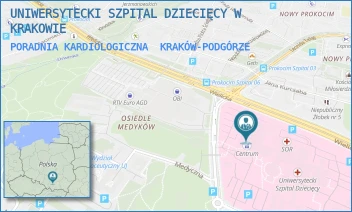 PORADNIA KARDIOLOGICZNA - UNIWERSYTECKI SZPITAL DZIECIĘCY W KRAKOWIE - UL. WIELICKA 265,  KRAKÓW-PODGÓRZE