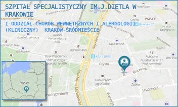 I ODDZIAŁ CHORÓB WEWNĘTRZNYCH I ALERGOLOGII (KLINICZNY) - SZPITAL SPECJALISTYCZNY IM.J.DIETLA W KRAKOWIE - UL. SKARBOWA 1,  KRAKÓW-ŚRÓDMIEŚCIE