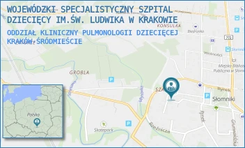 ODDZIAŁ KLINICZNY PULMONOLOGII DZIECIĘCEJ - WOJEWÓDZKI SPECJALISTYCZNY SZPITAL DZIECIĘCY IM.ŚW. LUDWIKA W KRAKOWIE - UL. STRZELECKA 2 - 2A,  KRAKÓW-ŚRÓDMIEŚCIE