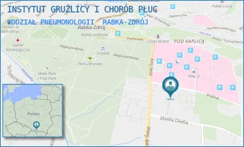 ODDZIAŁ PNEUMONOLOGII - INSTYTUT GRUŹLICY I CHORÓB PŁUC - UL. PROF. RUDNIKA 3B,  RABKA-ZDRÓJ