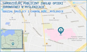ODDZIAŁ GRUŹLICY I CHORÓB PŁUC - SAMODZIELNY PUBLICZNY ZAKŁAD OPIEKI ZDROWOTNEJ W MYŚLENICACH - UL. UL. SZPITALNA 2,  MYŚLENICE