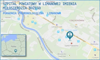 PORADNIA PULMONOLOGICZNA - SZPITAL POWIATOWY W LIMANOWEJ IMIENIA MIŁOSIERDZIA BOŻEGO - UL. JÓZEFA PIŁSUDSKIEGO 61,  LIMANOWA