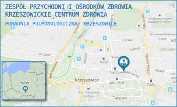 PORADNIA PULMONOLOGICZNA - ZESPÓŁ PRZYCHODNI I OŚRODKÓW ZDROWIA-KRZESZOWICKIE CENTRUM ZDROWIA - UL. KRAKOWSKA 8,  KRZESZOWICE
