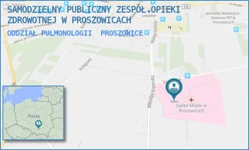 ODDZIAŁ PULMONOLOGII - SZPITAL IM. OJCA RAFAŁA Z PROSZOWIC SAMODZIELNY PUBLICZNY ZESPÓŁ OPIEKI ZDROWOTNEJ W PROSZOWICACH - KOPERNIKA 13,  PROSZOWICE