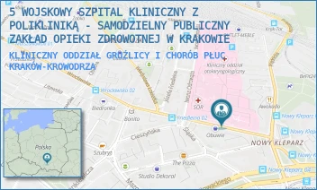 KLINICZNY ODDZIAŁ GRUŹLICY I CHORÓB PŁUC - 5 WOJSKOWY SZPITAL KLINICZNY Z POLIKLINIKĄ - SAMODZIELNY PUBLICZNY ZAKŁAD OPIEKI ZDROWOTNEJ W KRAKOWIE - UL. WROCŁAWSKA 1-3,  KRAKÓW-KROWODRZA
