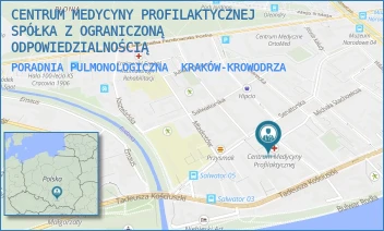 PORADNIA PULMONOLOGICZNA - CENTRUM MEDYCYNY PROFILAKTYCZNEJ SPÓŁKA Z OGRANICZONĄ ODPOWIEDZIALNOŚCIĄ - UL. BOLESŁAWA KOMOROWSKIEGO 12,  KRAKÓW-KROWODRZA