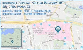 ODDZIAŁ CHORÓB PŁUC Z PODODDZIAŁEM ONKOLOGICZNYM - KRAKOWSKI SZPITAL SPECJALISTYCZNY IM. ŚW. JANA PAWŁA II - UL. PRĄDNICKA 80,  KRAKÓW-KROWODRZA