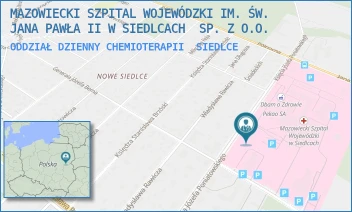 ODDZIAŁ DZIENNY CHEMIOTERAPII - MAZOWIECKI SZPITAL WOJEWÓDZKI IM. ŚW. JANA PAWŁA II W SIEDLCACH  SP. Z O.O. - KSIĘCIA JÓZEFA PONIATOWSKIEGO 26,  SIEDLCE