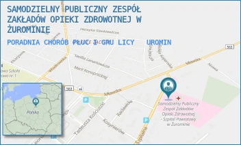 PORADNIA CHORÓB PŁUC I GRULICY - SAMODZIELNY PUBLICZNY ZESPÓŁ ZAKŁADÓW OPIEKI ZDROWOTNEJ W ŻUROMINIE - SZPITALNA 56,  ŻUROMIN