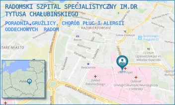 PORADNIA GRUŹLICY, CHORÓB PŁUC I ALERGII ODDECHOWYCH - RADOMSKI SZPITAL SPECJALISTYCZNY IM. DR TYTUSA CHAŁUBIŃSKIEGO - TOCHTERMANA 1,  RADOM
