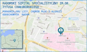 PORADNIA GRULICY, CHORÓB PŁUC I ALERGII ODDECHOWYCH - RADOMSKI SZPITAL SPECJALISTYCZNY IM. DR TYTUSA CHAŁUBIŃSKIEGO - TOCHTERMANA 1,  RADOM