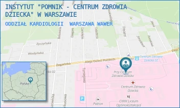 ODDZIAŁ KARDIOLOGII - INSTYTUT "POMNIK - CENTRUM ZDROWIA DZIECKA" - ALEJA DZIECI POLSKICH 20,  WARSZAWA WAWER