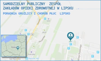 PORADNIA GRUŹLICY I CHORÓB PŁUC - SAMODZIELNY PUBLICZNY  ZESPÓŁ ZAKŁADÓW OPIEKI ZDROWOTNEJ W LIPSKU - JĘDRZEJA ŚNIADECKIEGO 2,  LIPSKO