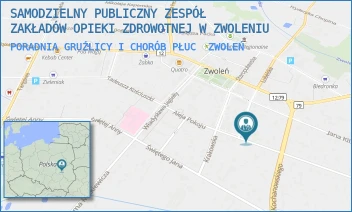 PORADNIA GRUŹLICY I CHORÓB PŁUC - SAMODZIELNY PUBLICZNY ZESPÓŁ ZAKŁADÓW OPIEKI ZDROWOTNEJ W ZWOLENIU - AL.POKOJU 5,  ZWOLEŃ
