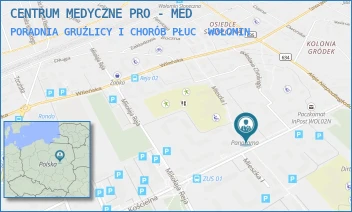 PORADNIA GRUŹLICY I CHORÓB PŁUC - CENTRUM MEDYCZNE PRO - MED - KOŚCIELNA 69,  WOŁOMIN