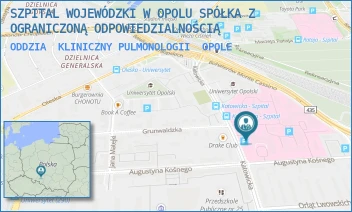 ODDZIA KLINICZNY PULMONOLOGII - SZPITAL WOJEWÓDZKI W OPOLU SPÓŁKA Z OGRANICZONĄ ODPOWIEDZIALNOŚCIĄ - KATOWICKA 64,  OPOLE